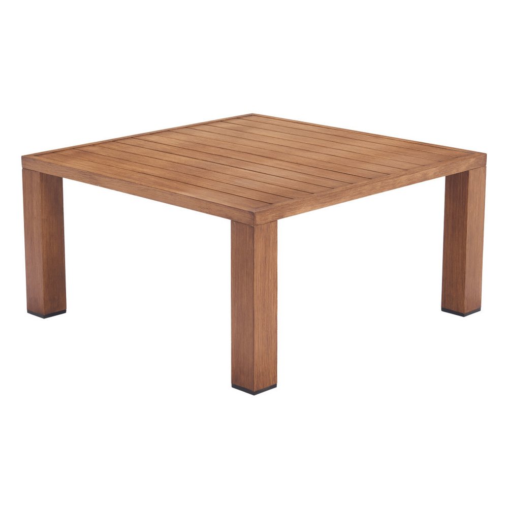 32" Brown Aluminum Square Outdoor Coffee Table