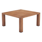 32" Brown Aluminum Square Outdoor Coffee Table