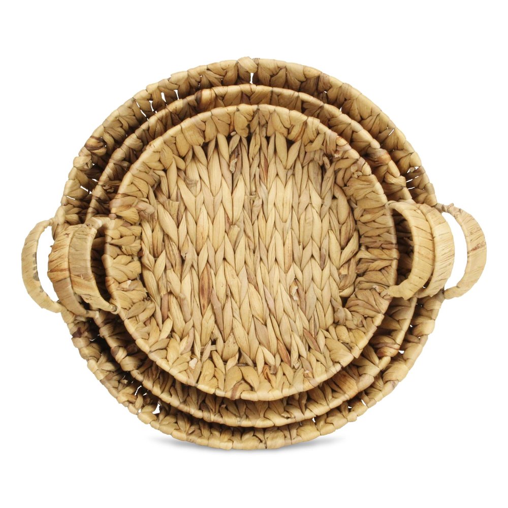 Set of Three Natural Water Hyacinth Basket