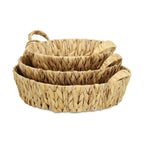 Set of Three Natural Water Hyacinth Basket