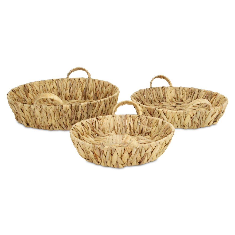 Set of Three Natural Water Hyacinth Basket