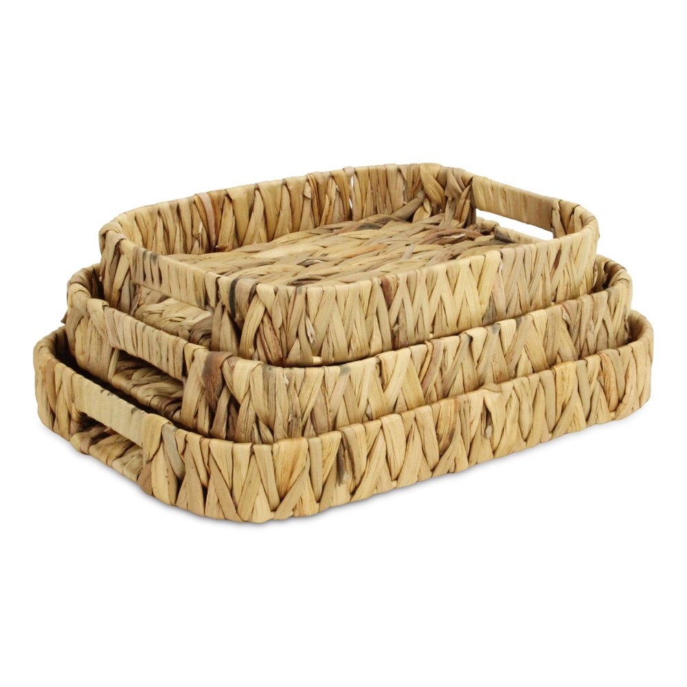 Set of Three Natural Water Hyacinth Basket