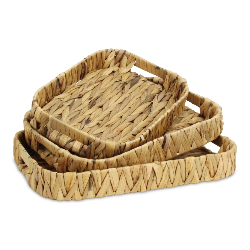 Set of Three Natural Water Hyacinth Basket