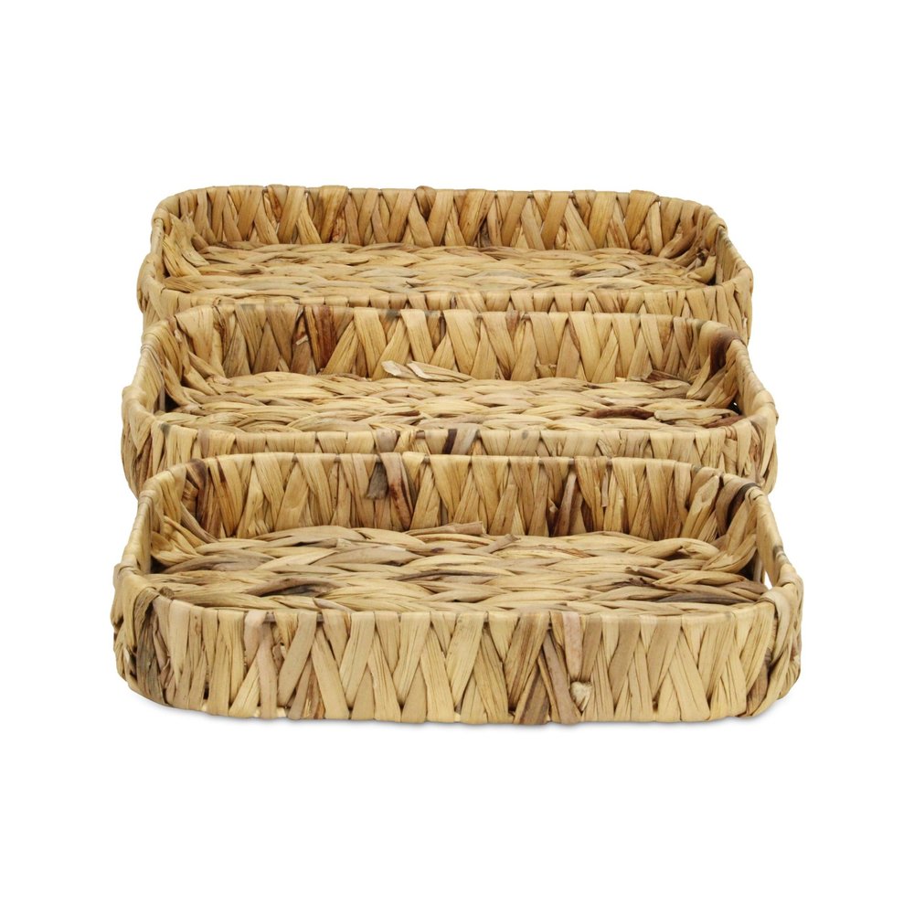 Set of Three Natural Water Hyacinth Basket