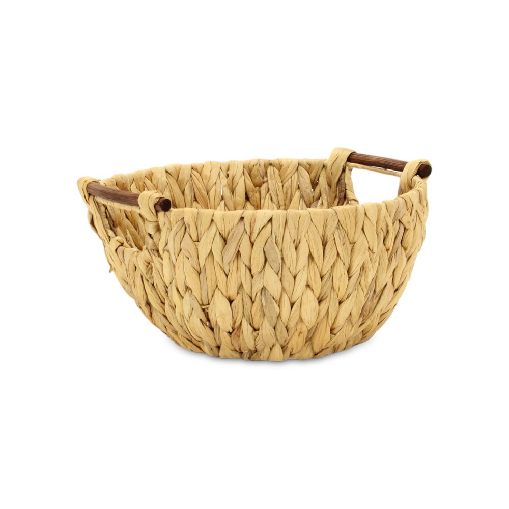 13" Natural Woven Water Hyacinth Basket