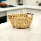13" Natural Woven Water Hyacinth Basket