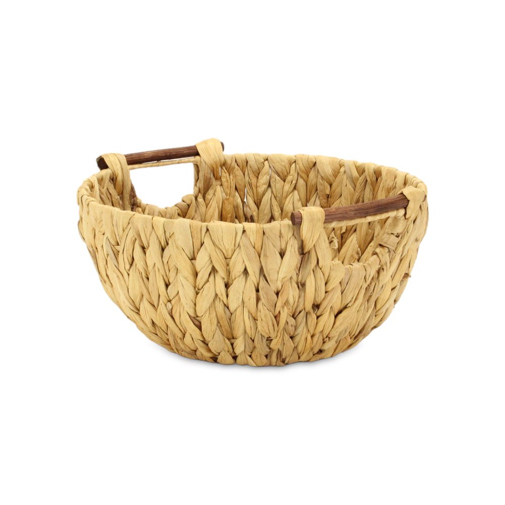 13" Natural Woven Water Hyacinth Basket