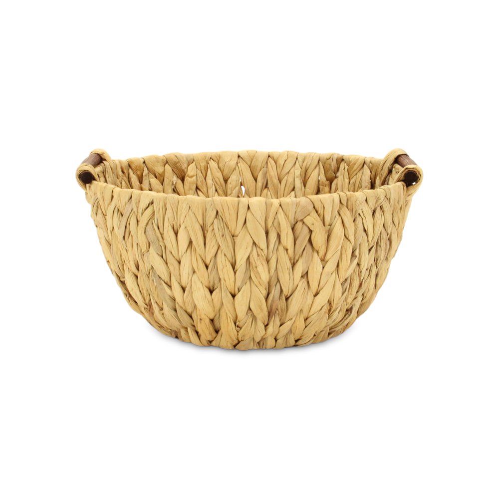 13" Natural Woven Water Hyacinth Basket