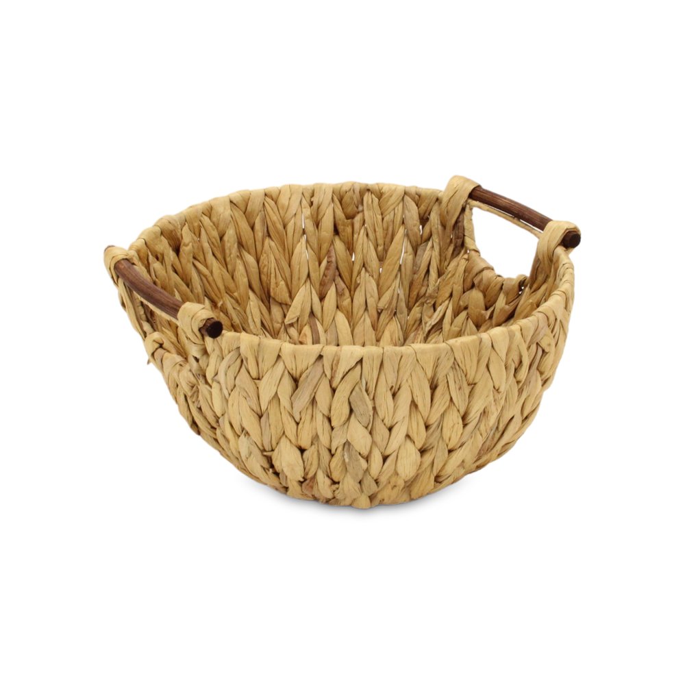 13" Natural Woven Water Hyacinth Basket
