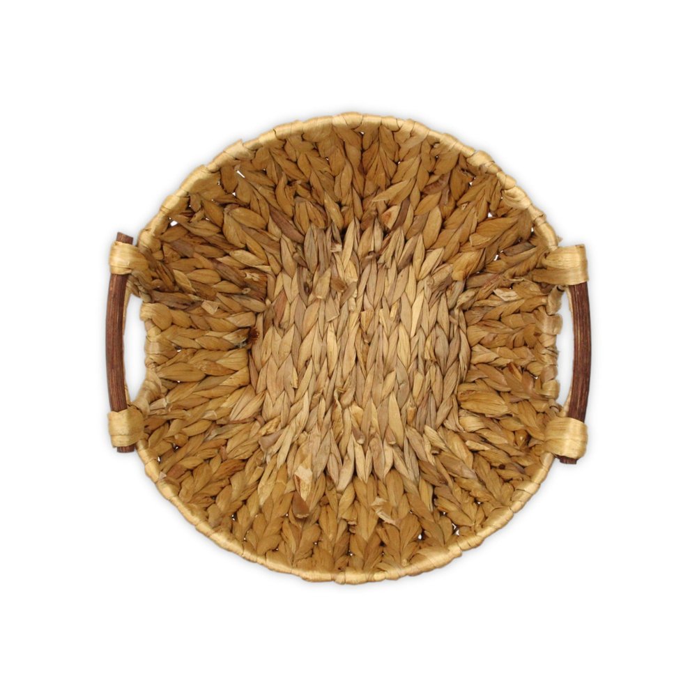 13" Natural Woven Water Hyacinth Basket