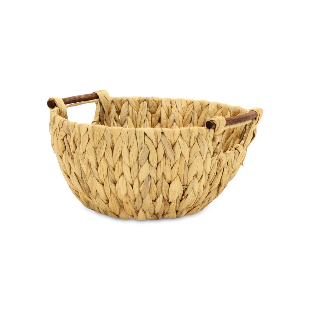 13" Natural Woven Water Hyacinth Basket