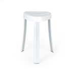 18"  White Aluminum And Heavy Duty Plastic Corner Shower Bench