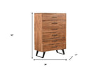 36" Natural Live Edge Solid Wood Six Drawer Dresser