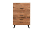 36" Natural Live Edge Solid Wood Six Drawer Dresser