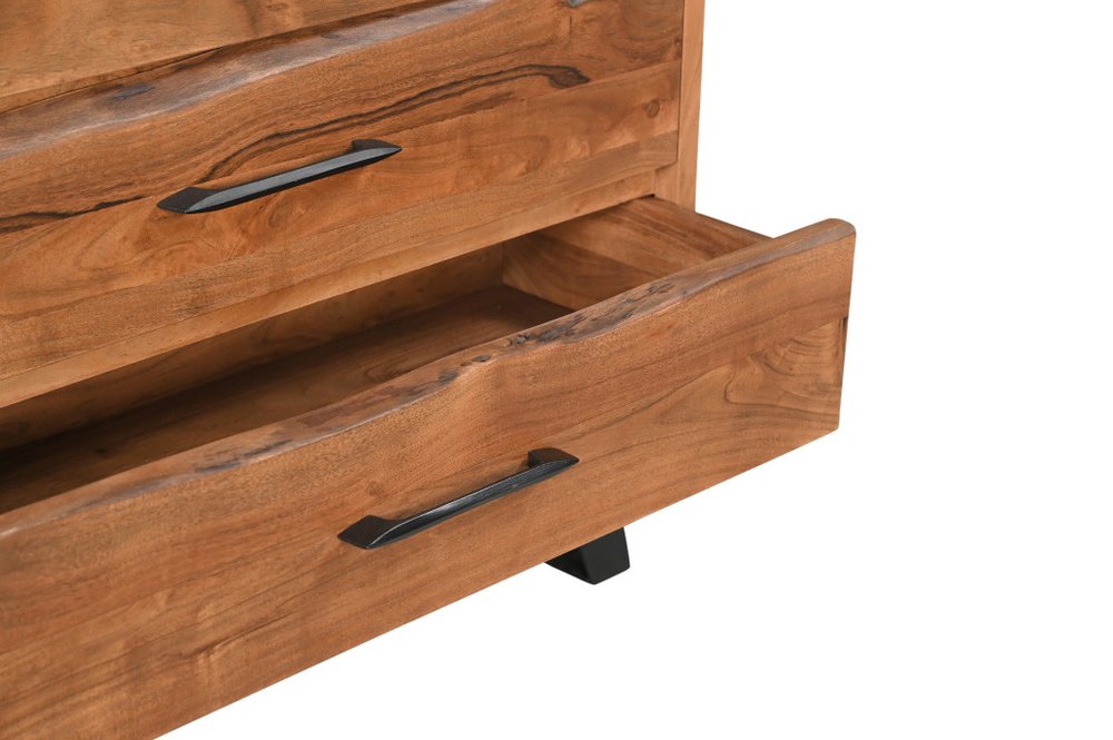 36" Natural Live Edge Solid Wood Six Drawer Dresser