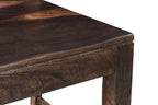 Seven Piece Dark Brown Solid Wood Dining Set with Six Chairs