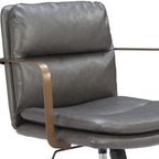 Brown and Black Adjustable Height Swivel Rolling Office Chair