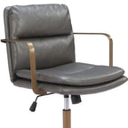 Brown and Black Adjustable Height Swivel Rolling Office Chair