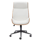 White Adjustable Height Rolling Executive Office Chair