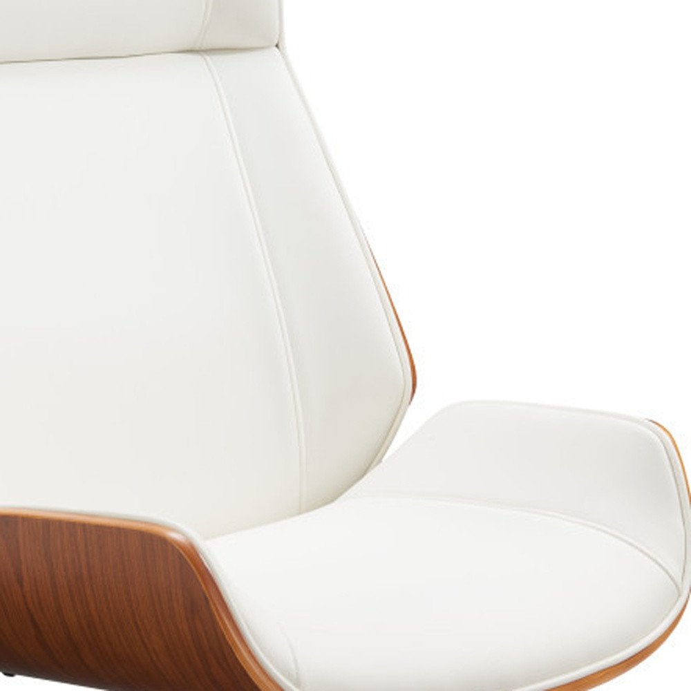 White Adjustable Height Rolling Executive Office Chair
