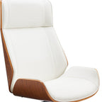 White Adjustable Height Rolling Executive Office Chair