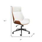 White Adjustable Height Rolling Executive Office Chair