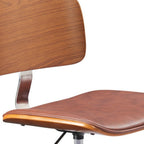 Brown Adjustable Height Rolling Office Chair