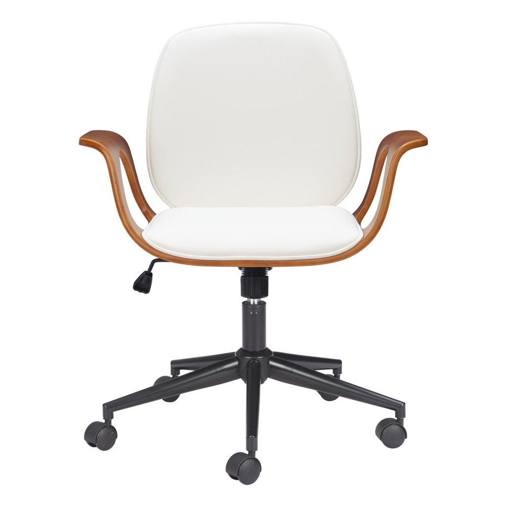 White Adjustable Height Rolling Office Chair