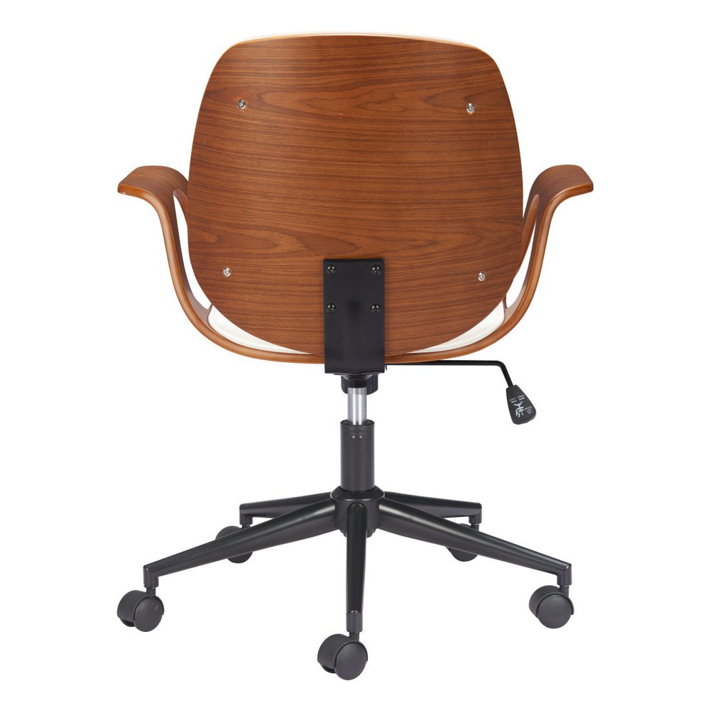 White Adjustable Height Rolling Office Chair