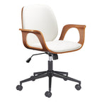 White Adjustable Height Rolling Office Chair