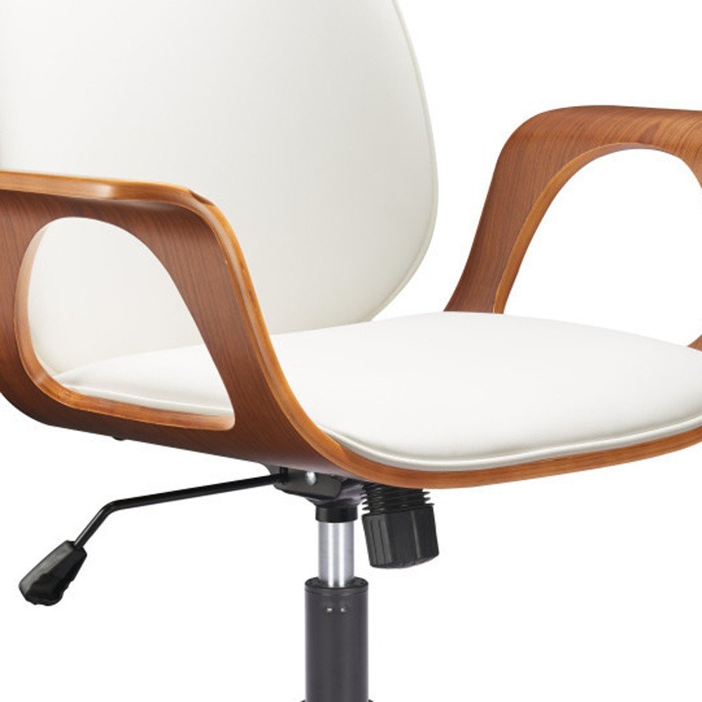 White Adjustable Height Rolling Office Chair