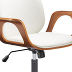 White Adjustable Height Rolling Office Chair