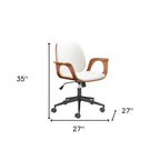 White Adjustable Height Rolling Office Chair
