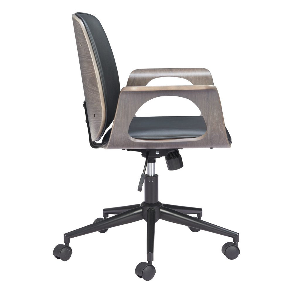 White Adjustable Height Rolling Office Chair