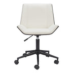 White Adjustable Height Rolling Office Chair