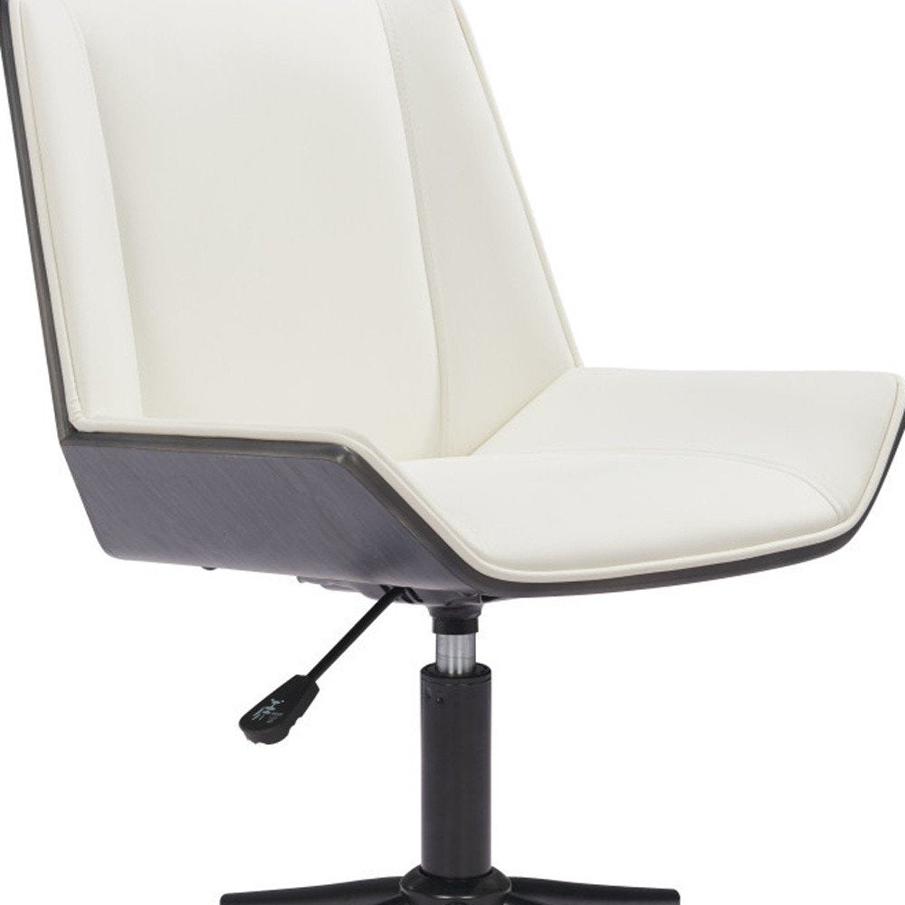 White Adjustable Height Rolling Office Chair