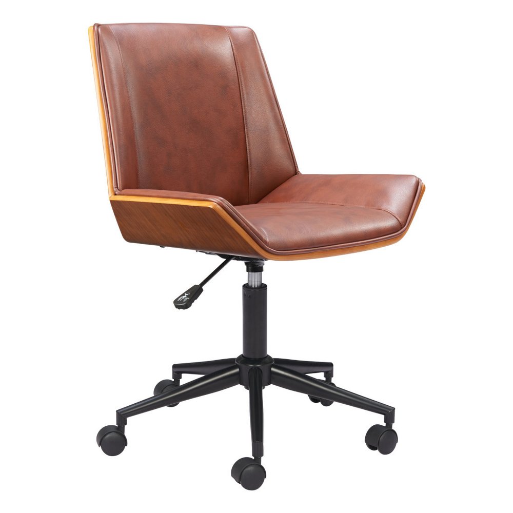 White Adjustable Height Rolling Office Chair