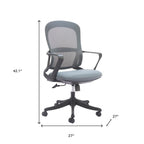 Gray and Black Adjustable Height Swivel Rolling Office Chair