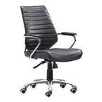 Black and Silver Adjustable Height Swivel Rolling Office Chair