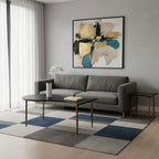 Set of Two Black and Bronze Wood and Steel Free Form Coffee And End Table