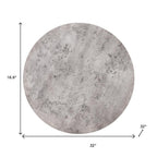 Set of Two Gray and Black Wood and Steel Round Nested Coffee Tables