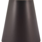 48" Beige and Black Wood and Steel Faux Terrazzo Round Top Dining Table