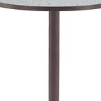 24" Beige and Gold Wood and Steel Pedestal Base Round Top Dining Table