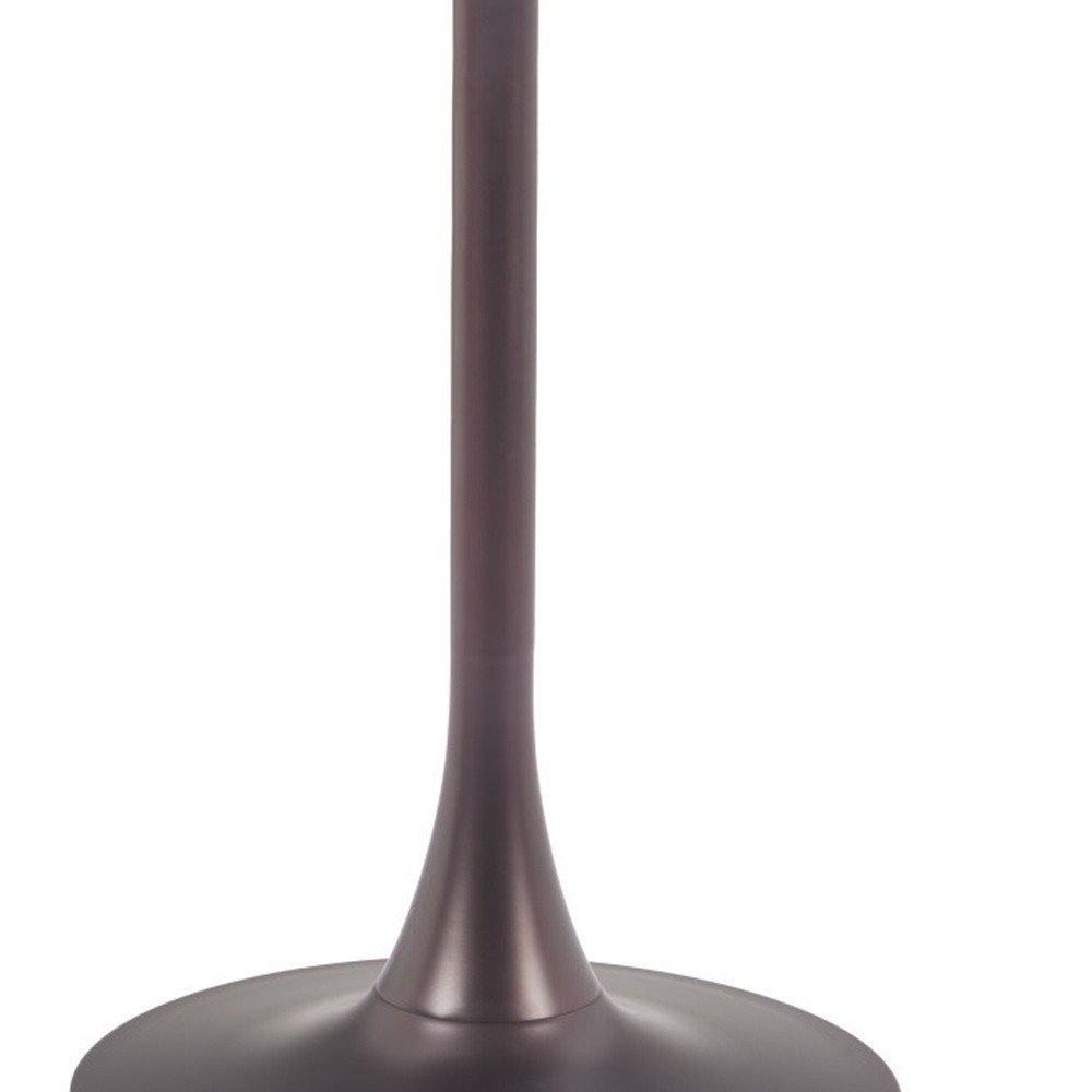 24" Beige and Gold Wood and Steel Pedestal Base Square Dining Table