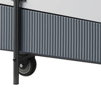 47" Gray White and Black Faux Marble Wood and Steel Lift Top Coffee Table