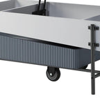47" Gray White and Black Faux Marble Wood and Steel Lift Top Coffee Table