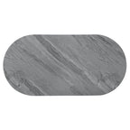47" Gray Wood and Steel Oval Coffee Table With Drawer