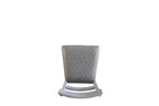 Set of Two Gray Tufted Fabric And Solid Wood Ladder Back Dining Side Chairs