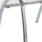 Set of Two White And Silver Faux Leather And Metal Dining Side Chairs