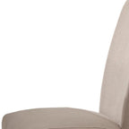 Set of Two Taupe And Dark Brown Linen And Solid Wood Dining Side Chairs